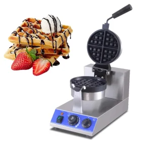 Rotating Single Head Round Waffle Baking Machine Cake Making Snack Machine Commercial Waffle Maker