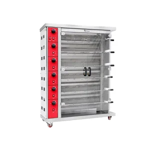 Rotisserie Chicken Oven 6 Rods with Full View Door Overheat Protection Electric Gas Commercial Rotating Oven for Catering