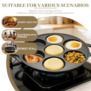 Round Cast Iron Takoyaki Maker Baking Octopus Balls Baking Pans Omelette Non Stick Pancake Pan