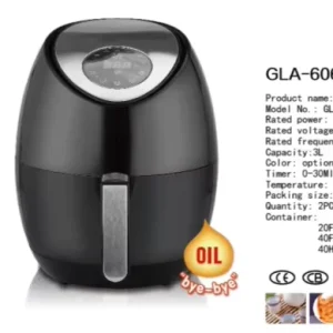 Round Digital Air Fryer Oven with Basket 4.1 5L Capacity Digital Control 1400W PTFE Non Stick Energy Saving