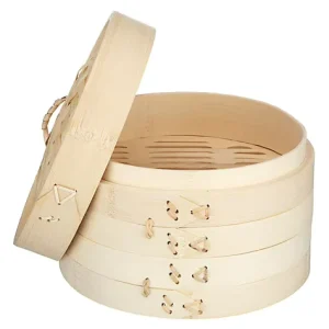 Round Non Electric Rice Cooker Bamboo Steamer Basket