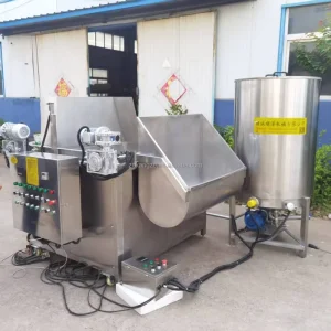 Round Stirring Deep Fryer 500L Capacity Commercial Electric Gas Frying Machine with Automatic Mixing