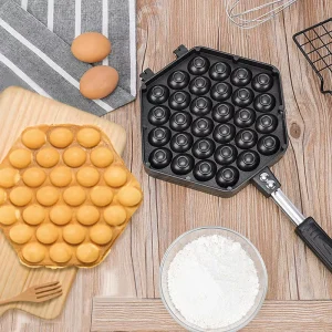 SANLANG Bakeware Camping Gas Double Sided Fry Pan Egg Waffle Grill Pan Plate Non-stick Bubble Waffle Maker Mold