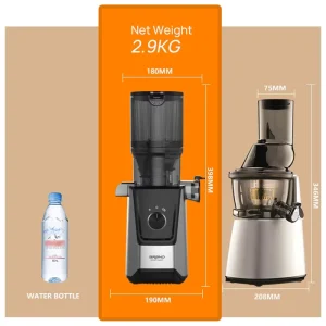 SJ 047 Stainless Steel Electric Masticating Juicer DC Motor Commercial Household Smoothie Portable Fresh Fruit