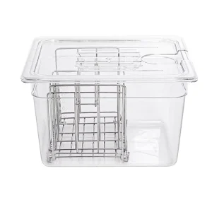 SV-C11 Sous Vide Container with Lid and Rack 12 Quart Slow Cooker Container Compatible with Most Sous Vide Cookers