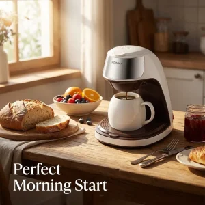 SY 121 Customizable Electric Drip Coffee Maker 2 in 1 Brews Tea and Americano Small for Home Office Kitchen Counter