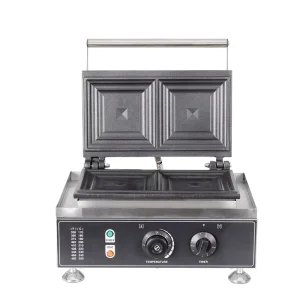 Sandwich Grill Commercial Belgian Waffle Maker Hotel Outdoor Non Stick Stainless Steel 220V 1.55KW Temp Time Control Electric