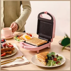 Sandwich Maker Machine with Locking Lid for Cooking Breakfast Kitchen Accessories
