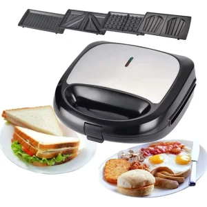 Sandwich Makers 2 3 6 7 in 1 Detachable Stainless Steel Grill Breakfast Toaster Waffle Machine Non Stick Electric Slice
