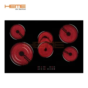 Schett CE Approved 5 Burner Electric Cooktop Glass Panel Ceramic Hob Hot Plates for Household Use