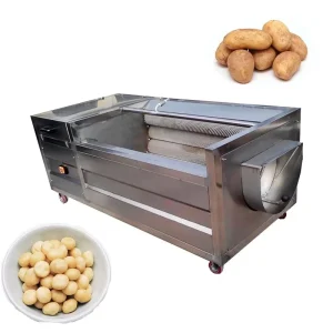 Screw and Brush Roller Potato Mach Onion Peeling Washing Drying Machine