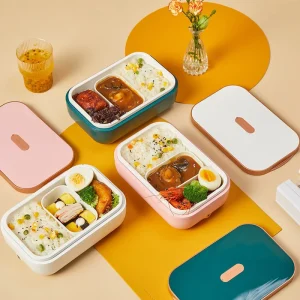 Self Heating Bento Box Customizable Electric 110V 220V Heating Adult Lunch Box Office Bento Tiffin Food Container Set