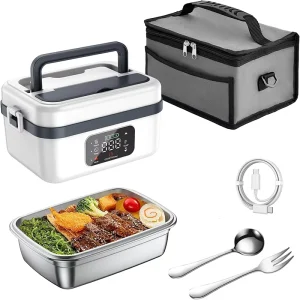 Self heating Food Warmer Rechargeable Portable Heating Lunch Box Suitable for Office Travel Car Picnic and Outdoor