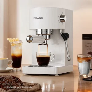 Semi Automatic 9 Bar Espresso Machine With Milk Frothing System Pressure Variable Office Household Smart Espresso Coffee Machine