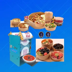 Semi Automatic Eco Friendly Disposable Food Sealing Machine Fast Lunch Box Takeaway Soup Bowls Thickened Kraft Paper Electric
