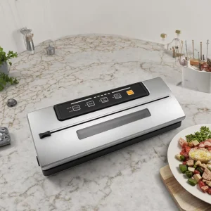 Semi Automatic Household Electric Vacuum Food Sealer Built In Cutter Powerful Suction Plastic Tabletop for Food