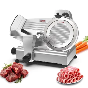 Semi automatic Meat Slicer Featuring Stainless Steel Blades and Adjustable Thickness Settings