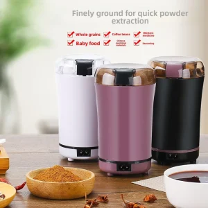 Semi automatic Stainless Steel Household Flour Mill Electric Pulverizer Compact Dry Grinder Grains Cereals Coffee