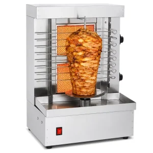 Shawama Propane Gas Automatic Vertical Barbecue Machine 2 Burners Stainless Steel High Efficiency Rotating Chicken