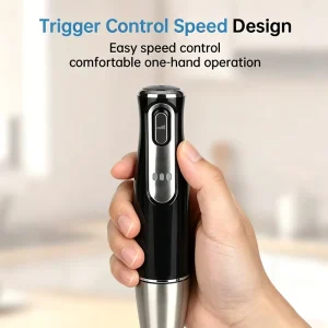 Shiny Rechargeable Immersion Blender Variable Speed Blending Power Portable 304 Stainless Steel Blade