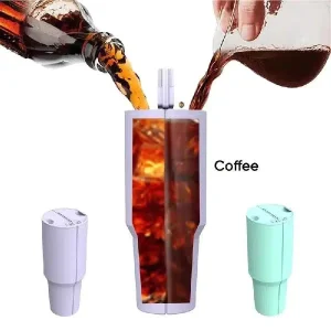 Silicone Ice Cup Insert for Stanley Tumbler Dual Chamber Drink Separator 2 Flavors in One Cup Food Grade Iced Coffee Juice Soda