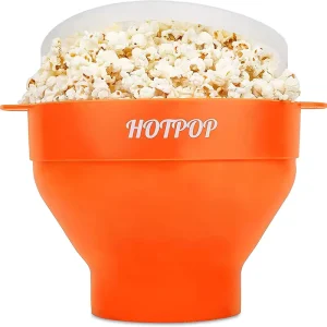 Silicone Popcorn Maker Collapsible Popcorn Bowl with Lid and Handles