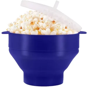 Silicone Popcorn Maker Eco Friendly Microwave Popcorn Popper with Collapsible Party Bowl