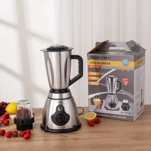 Silver Crest Blender 2 in 1 850W 2L Multifunction Stainless Steel Housing Food Processor Commercial Blender