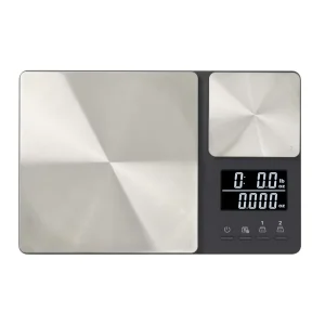 Silver with Stainless Steel Dual Platform Digital Precision Kitchen and Food Scale