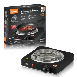 Single Burner Electric Hot Plate for Cooking Portable 1000W Easy to Clean Stainless Steel Stove Overheat Protection