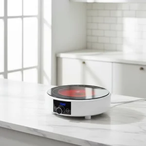 Single Burner Induction Cooker Crystal Plate Ceramic Glass Top Rapid Heating Fry Function for Household Hotel Use