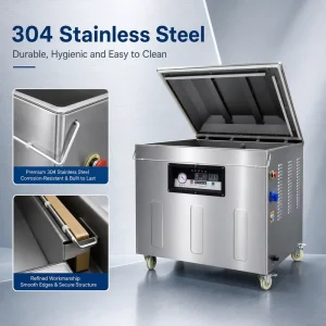 Single Chamber 750mm Seal Bar 60m3/h 304SS 110V/220V for Meat Seafood Export Packing DZ 900L Vacuum Sealing Machine