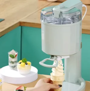 Single Countertop DIY Ice Cream Making Machine Electric Snow Cone Maker for Household Use Automatic Function