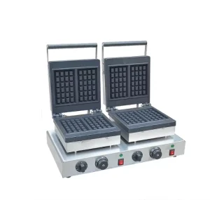 Single Double Professional Belgian Electric Commercial Mini Square Waffle Making Maker Machine