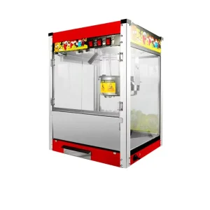 Single/Dual Kettle Commercial Popcorn Machine 8oz Electric Popcorn Maker with Glass Cabinet for Snack Bar Cinema