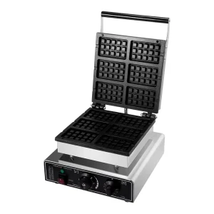 Single Head 6 Square Waffle Maker Electric Snack Machine for Bakery Cafe Food Shop Hotel Breakfast Station