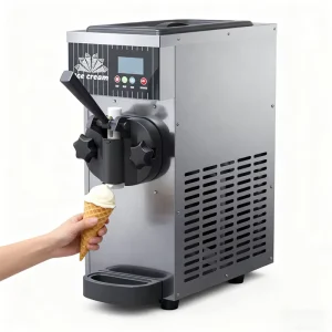 Single Head Soft Serve Ice Cream Machine 4.7L 750W Countertop Soft Ice Cream Maker R290 for Home Snack Bar