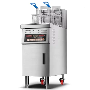Single Tank Fried Chicken French Fries Commercial Electric Deep Fryer Machine with Programmable Control and Auto Lift