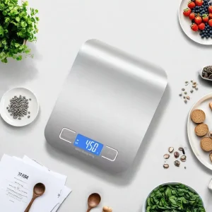 Slim Multifunctional Electronic Weighing Scales Stainless Steel Smart Digital Kitchen Food Scale