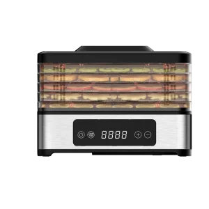 Small 5 Tray Stainless Steel Plastic Electric Dehydrator with Digital Knob Control Eco Friendly for Home Commercial Use