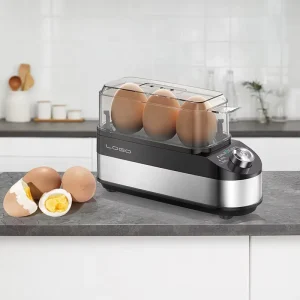 Small Automatic Egg Boiler 3 Eggs Space Saver with One Touch Operation
