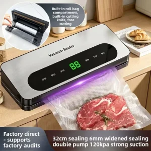 Small Dual pump Fresh keeping Vacuum Sealer Roll pack Machine Household Small Automatic Sealing 90KPA High Suction