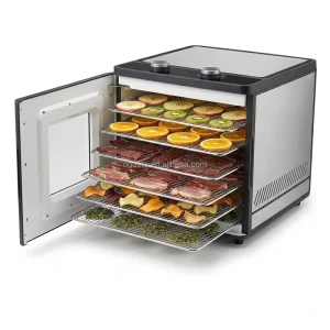 Small Electric Food Dehydrator 450W 48H Timer 35 70C Temperature Control Plastic Housing Fruit Vegetable Dehydrator