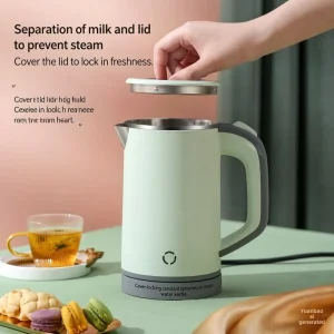 Small Electric Kettle 110V 220V Stainless Steel ABS Overheating Protection Button Control 1L Kettle