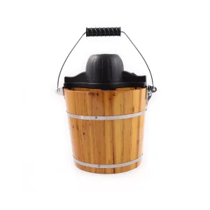 Small Electric Manual Two in One Wooden Bucket Portable Household Outdoor Mix Fruit Yogurt Ice Cream Maker