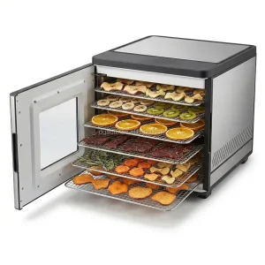 Small Electric Plastic Food Dehydrators 450W 48H Timer 35-70C Adjustable Temp Digital Control Eco Friendly for Home Use