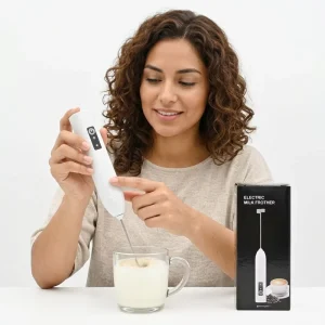 Small Handheld Electric Milk Frother 3 Speed 100W Household Coffee Use