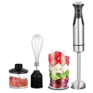 Small Kitchen Appliance Hand Blender With Egg Beater Chopper Measure Cup 4 in 1 Immerse Blender Set