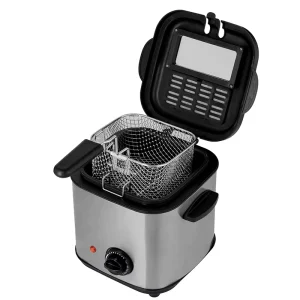Small Mini Electric Deep Fryer Stainless Steel Single Deep Fat Fryer 1.5L 2L with Oil Filtration for Home
