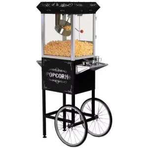 Small Popcorn Machine with Trolley 8 Oz Pop Corn Maker